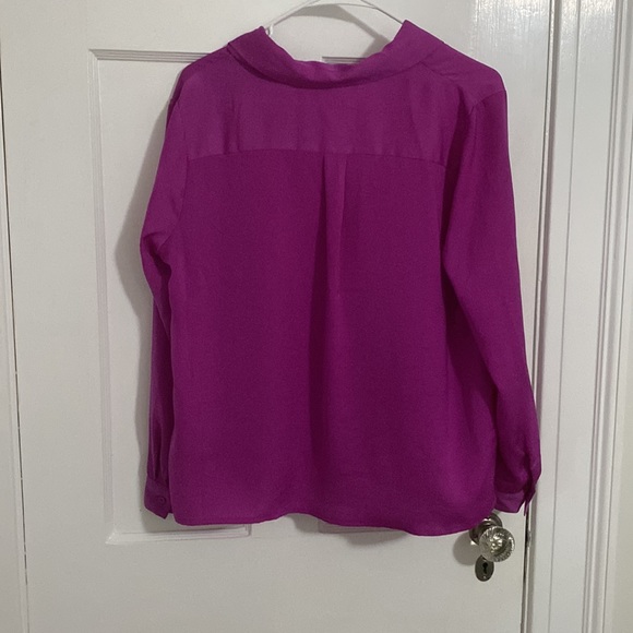 Banana Republic bright purple long-sleeved button down blouse - Picture 4 of 4